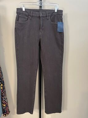 New! Coldwater Creek Knit Denim High Rise Straight-Leg Jeans Gray Size 12